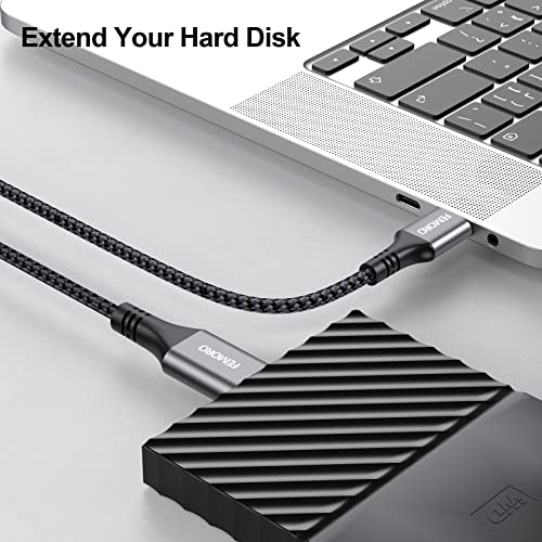 USB продолжено кабел 10 ft, USB 3.0 Extender Long, USB Type A машки до женски продолжен кабел плетенка за трансфер на податоци