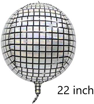 12 Пакет 22 Инчен Диско Балон Сребрен ЛАСЕР 4Д Голема Сфера На Надувување Алуминиумска Фолија Балон Од Сребро Огледало Балон За Материјали