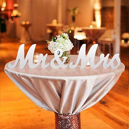 Свадбени украси за свадби за прием, голем г -ѓа и г -ѓа свадбени знаци за само оженети украси, гроздобер стил дрвени писма за