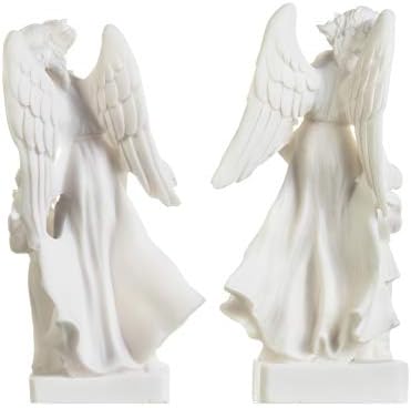 Сет на ангели „Гардијан“ со момче девојче фигура алабастер статуи Рачно изработени 8,4 инчи