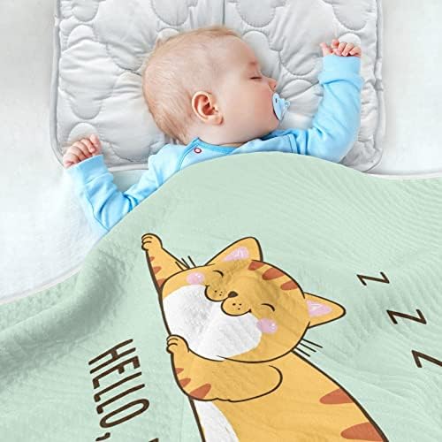 Swaddle Clute Cute Sleeper Sleeper Redhead Cat Potton Conte за новороденчиња, примање ќебе, лесен меко залепено ќебе за креветчето,
