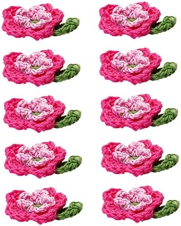 Цвеќиња со капчиња закрпи плетени шиење цветни апликации за шиење ливчиња