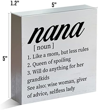 Фарма куќа Нана дефиниција дрвена кутија знак рустикален стил Нана како мајка дрво блок таблета знак Декоративен биро за знаци за декор за домашна