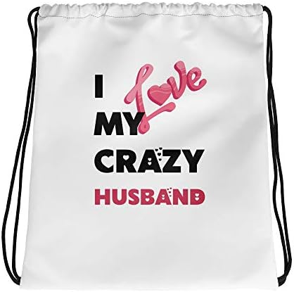 Го сакам мојот луд сопруг, убава порака за торба за врвки за подароци