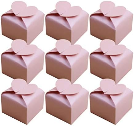 Тодмоми 50 парчиња Празни Кутии За Бонбони Во Форма На Срце Хартиени Кутии За Бонбони Кутии За Пакување Бонбони За Свадбен Фестивал