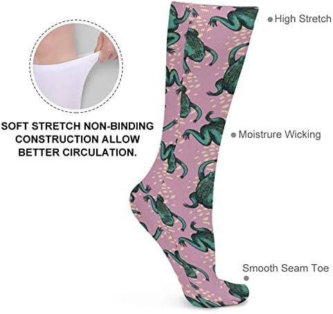 ПЛЕВЕЛ Жаби Дебели Чорапи Новина Смешно Печатење Графички Секојдневни Чорапи Со Топла Средна Цевка За Зима
