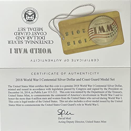 2018 П ПРВАТА Светска Војна Една Стогодишнина Медал Сет Долар сад нане Доказ