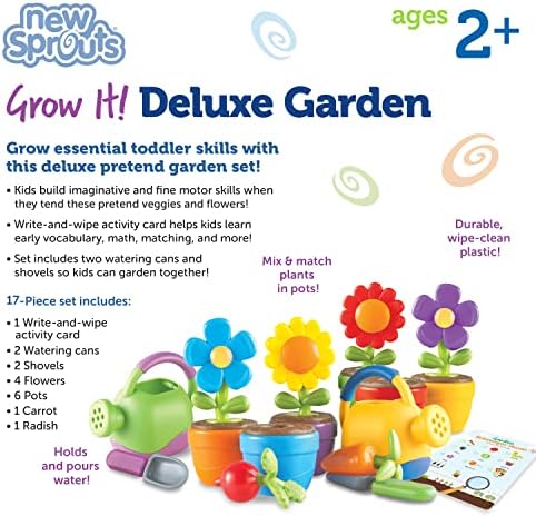 Ресурси за учење Растат Делукс Градина - 17 Парчиња, Возраст 2+ Играчка За Учење На Мали Деца, Пролетни И Велигденски Играчки За Деца, Велигденска
