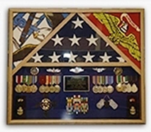 Знаме сенка случај, 3 Знаме Воена Сенка Кутија Рачно Изработени Од Ветерани