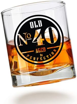 Стара бр. 40 виски стакло за мажи - 40 -ти роденденски подароци за него - уникатно стакло од шкотско - 40 -ти роденденски украси и партиски