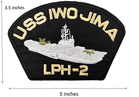 Симпатична печка САД морнарица USS iwo Jima LPH-2 извезено железо на шиење на лепенка