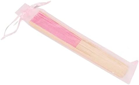 Нирелиф 50 парчиња Органза Рачни Вентилаторски Чанти Розова Вештачка Свилена Ткаенина Торби За Подароци Свадбена Забава Фаворизира Преклопен