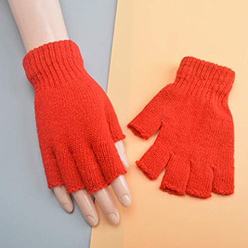 Womenените зимски плетени ракавици без прсти кабриолет плетени нараквици топли термички белезници на половина прсти за жени и мажи