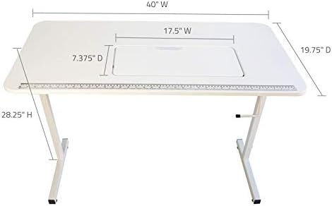 SewingRite Sewstation 101 Преносна преклопна маса за шиење со челични нозе, бела - совршена за дома, канцеларија и бизнис