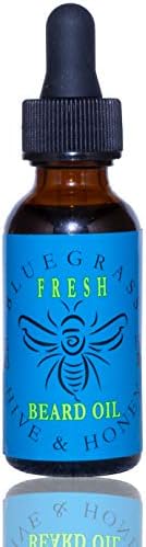 Bluegrass Hive & Honey Fresh Beard Balm and Oil Подарок сет со чешел од сандалово дрво - арома на арома на лимоноса, стимулирање