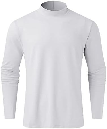 NQYIOS Менс Долги ракави Основни врвови се потсмеваат со маица за обичен пулвер, тенок, вклопуваат цврсти основни дизајнирани кошули