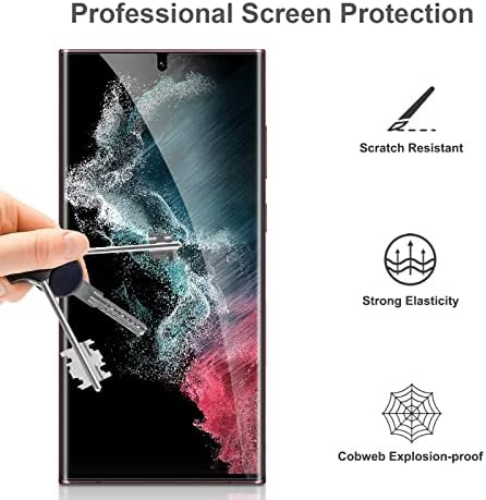 Maitrefix Samsung Galaxy S22 Ultra Screen Protector, 4 пакувања Galaxy S22 Ultra Flexible TPU филм, поддршка за отклучување на отпечатоци,