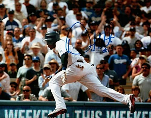 Орландо Хадсон потпиша 8x10 Фото -автограм Ла Доџерс кој работи на 1 -ви автоматски COA - Автограмирани фотографии од MLB