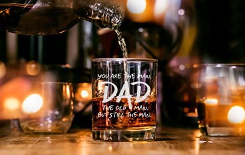 КАРВЕЛИТА Тато, Човекот, Старецот Смешно Стакло За Виски 11оз, Најдобри Подароци За Денот На Таткото За Тато, Уникатна Идеја За Подарок