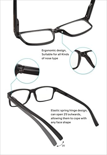 5 Пакет Очила За Читање Класични Очила За Блокирање На Сина Светлина Пролетни Шарки Читатели За Жени И Мажи Очила