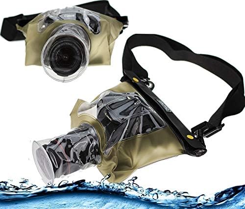 Navitech Blue DSLR SLR водоотпорен подводен куќиште/торбичка за покривање сува торбичка компатибилна со Canon EOS M100