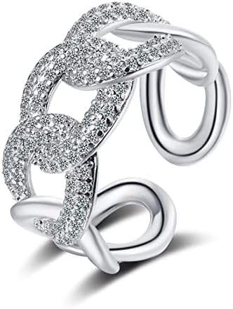 2023 Нови жени моден прстен Отворено прилагодливи прстени кубни цирконија ветувачки ringsвони за нејзиниот цвет прстен
