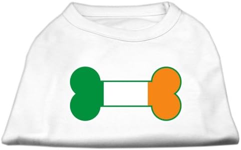 Коска знаме Ирска екранот за печатење кошула бела xl