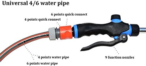 YFQHDD Мулти-функција со долги шипки со шипки за прскање на црево за наводнување, градинарска вода за миење автомобили, алатка за чистење на пиштол