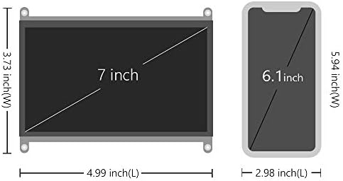 ЈУНИ - Електронски Пренослив Монитор со Акрилен Случај 7 инчен Екран-Ips Капацитивен Дисплеј 1024x600-Компатибилен Со Малина Pi 4, Win10