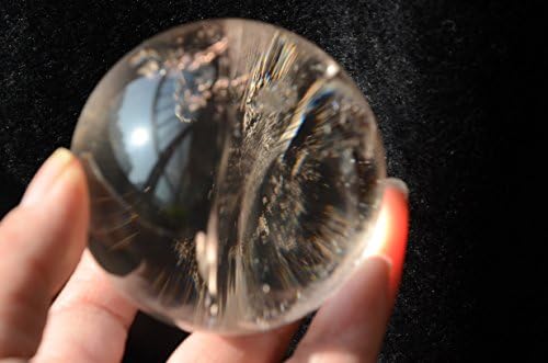 Вистинска Тибет Хималајска висока надморска височина Природна чиста кристална кварц топка сфера Орб скапоцен камен 2,55 инчи со виножита од двете страни духовно ле?
