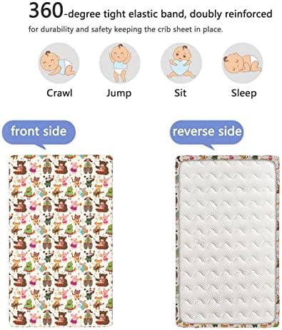 МУЗИЧКИ тематски опремени мини чаршафи за креветчиња, преносни мини чаршафи за креветчиња за деца со постелнина за бебиња за