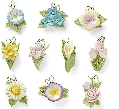 Ленокс слави цвеќиња сет за украси од 10 парчиња, 0,50 фунти, мулти