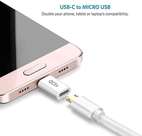 QCES Micro USB до USB C адаптер 2PACK, USB Type C адаптер Конектор за брзо полнење компатибилен со Samsung Galaxy S10e S9 S8 Plus A51 A51 Note