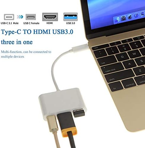 ZHYH 3 во 1 USB C Hub PD USB 3.0 мултипорт адаптер USB 3.1 тип Ц машки до -компатибилен адаптер