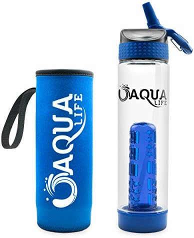 Aqua Life Fruit Infuser Вода шише - 25 мл БПА бесплатно Тритан пластично спортско шише со слама, без ракан изолиран со пот,