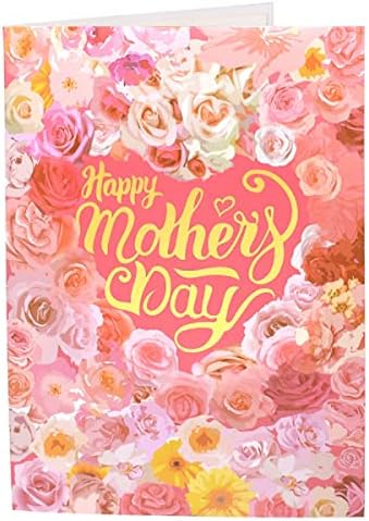 Честитка за честитки за мајки за Денот на мајките, картичка за ден на мајки за мајка, сопруга, тетка, некој, со плик и ознака за белешки