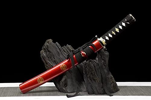 ДД меч 20'tokugawa Tanto Clay кален 1095 челик мини нож Остри јапонски краток меч