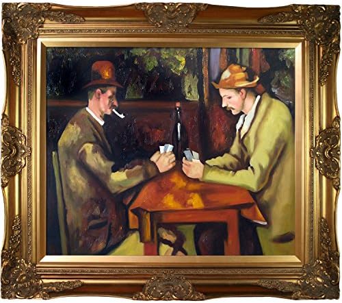 Играчи на картички во Ла Пастиш со цевки Викторијанска рамка, 32 во x 28 во, злато