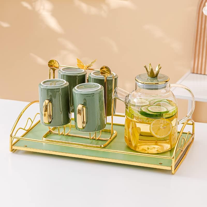 YQBUER HANGFANG чаша поставена домашна дневна соба модерна лесна луксузна чајник со чаша со табела со високо одделение чаша чаша котел