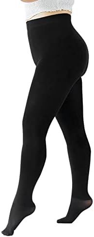 Поставени хеланки на руно со високи половини, печати долги права панталони плус големина меки истегнати зимски топли термички панталони