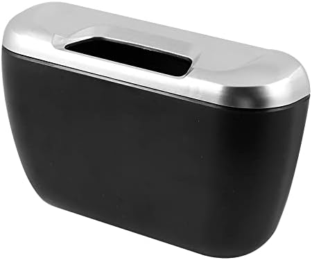 Uxchell Car Trash може да остави ѓубре за прашина кутија за кутии за црно сребрен тон