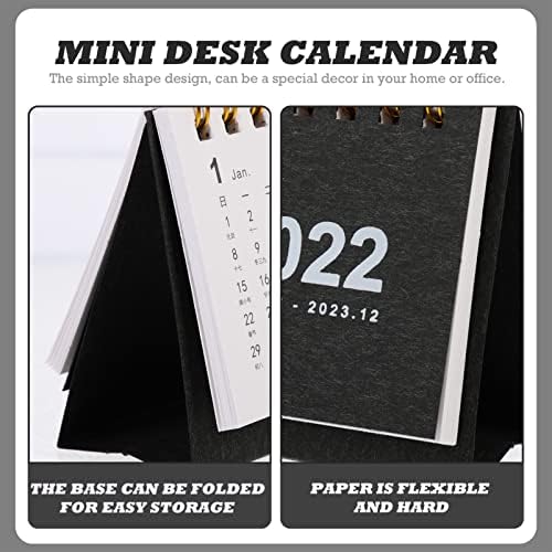 Toyvian 2022-2023 Mini Calendar Calendar Calendar, 1 јули 2022 година-31 декември 2023 година, стоен календар, преносен мини десктоп календар