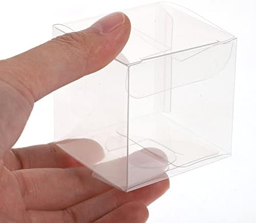 Nuobesty 50pcs Clear Cube Box Transparents Favior Coxse, чиста кутија за бонбони, чисти мали кутии за коцка Транспарентни кутии за третирање