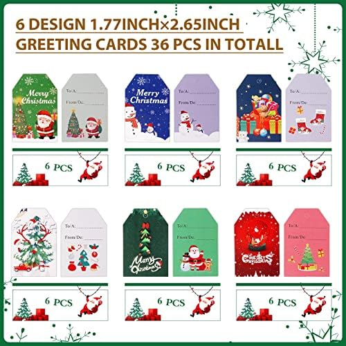 Забава 30 парчиња 6 големини и стилови на Божиќни подароци за божиќна забава за Божиќна забава, Божиќни торби за подароци со 36 ознаки