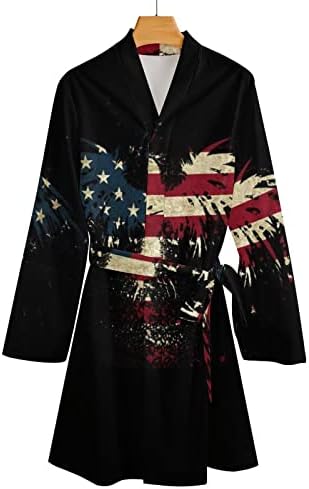 Американски знаме орел жени кимоно облека кратка секси секси бањарка ноќница ноќна куќна облека за спиење