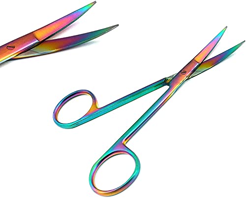 Мулти титаниум боја Виножито Ирис ножици 4,5 Закривен не'рѓосувачки челик од онлајн продавницата G.S