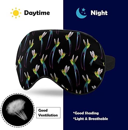 Прекрасни колибри печати маска за очи за очите Блокирање на маска за спиење со прилагодлива лента за работа за смена за спиење