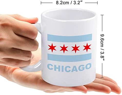 Чикаго Државно Знаме Печатење Кригла Кафе Тамблер Керамички Чај Чаша Смешни Подарок Со Логото Дизајн За Канцеларија Дома Жени Мажи -