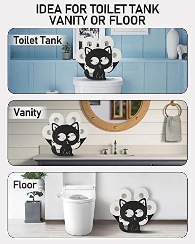 Држач за тоалетна Хартија за црна Мачка, Гардлистер Смешно Складирање На Тоалетна Хартија За Животни За Бањи Кујна, Бесплатен Метален