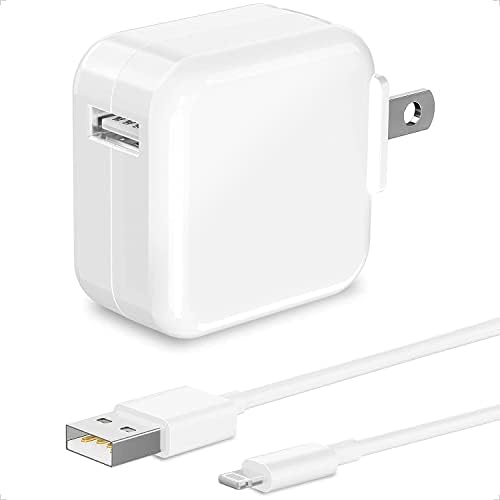 iPad Charger iPhone Charger [Apple MFI овластен], TiavalMax 12W Брз USB Wallид полнач преносен приклучок за преклопување со молња за iPhone,